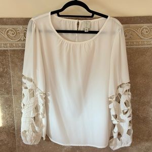 Joie cool boho chic top cream with sleeve detail cut out excellent condition